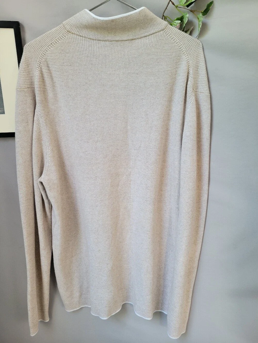 Jack Victor Daulac Quarter Zip Pullover Sweater Sand XXL